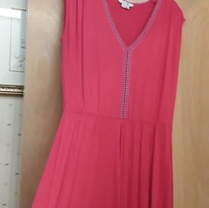 Boden hot pink boho embroidered Remi neckline maxi dress 16